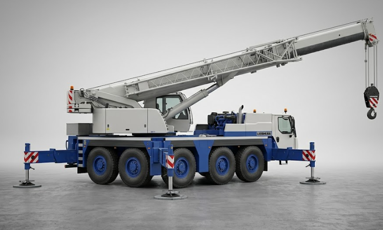 Grue mobile 90 tonnes Liebherr LTM 1090 en intervention de levage en Île-de-France